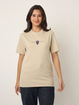 BLNK - Relaxed Fit: Graphic Print T-Shirt Beige