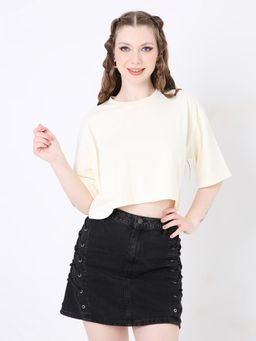 BLNK - Oversize Crop T-Shirt: Off-White