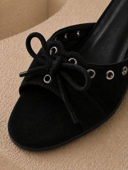 drunch - Black Eclipse Suede Heels