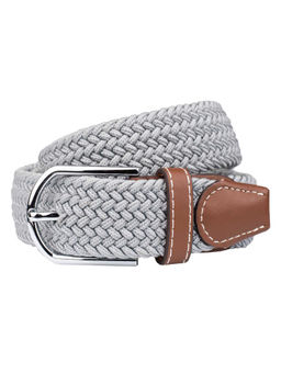 The Tie Hub - Solid-Grey Elasticated Woven Belt