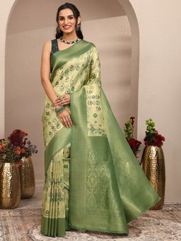 Libas - Woven Silk Blend Saree with Unstitched Blouse