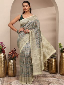 Libas - Woven Silk Blend Saree with Unstitched Blouse