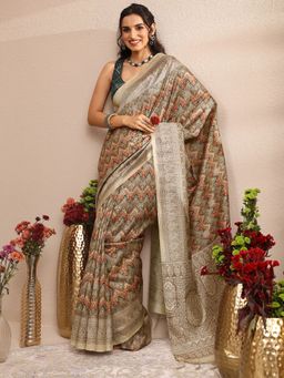 Libas - Woven Silk Blend Saree with Unstitched Blouse