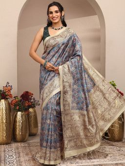 Libas - Woven Silk Blend Saree with Unstitched Blouse