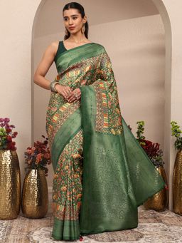 Libas - Woven Silk Blend Saree with Unstitched Blouse