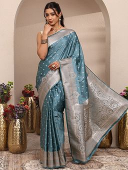 Libas - Woven Design Silk Blend Saree with Unstitched Blouse