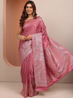Libas - Woven Design Silk Blend Saree with Unstitched Blouse