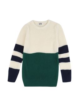 Cantabil - Boys Off White Striped Sweater