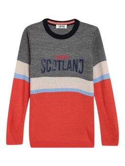 Cantabil - Boys Orange Striped Sweater