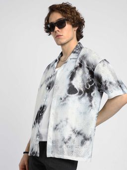 Campus Sutra - Mens Multi-Color Tie-Dye Knit Oversized Shirt