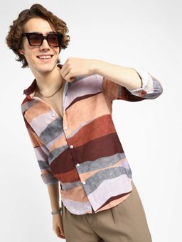 Campus Sutra - Mens Multicolour Earthy Block Shirt