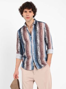 Campus Sutra - Mens Multicolour Strokes Block Shirt