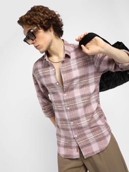 Campus Sutra - Mens Vignette-Checkered Oversized Shirt
