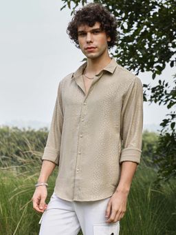 Campus Sutra - Mens Bone Grey Pavement Shirt