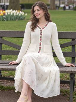 Modeve - White Full Sleeve Sweater