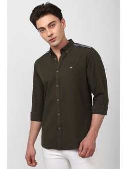 Peter England - Men Green Slim Fit Casual Shirt