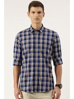 Peter England - Men Navy Slim Fit Casual Shirt