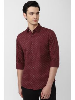 Peter England - Men Maroon Slim Fit Casual Shirt