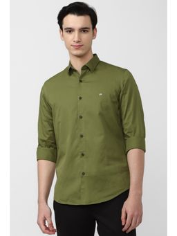 Peter England - Men Olive Slim Fit Casual Shirt