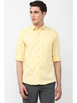 Peter England - Men Yellow Slim Fit Casual Shirt
