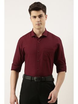 Peter England - Men Maroon Slim Fit Formal Shirt
