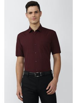 Peter England - Men Maroon Regular Fit Formal Shirt