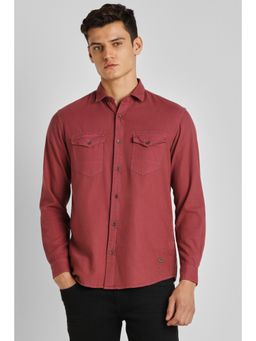 Peter England - Men Maroon Slim Fit Casual Shirt
