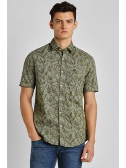 Peter England - Men Olive Slim Fit Casual Shirt