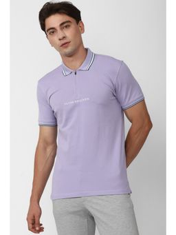 Peter England - Men Purple Printed Polo T-Shirt