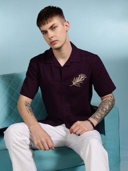 Eszett - Spice Embroidery Cuban Purple Shirt