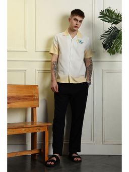 Eszett - Classic Parrot Printed Cuban Cotton Off White Shirt