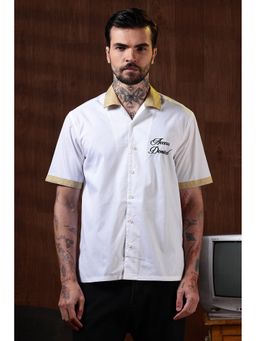 Eszett - Embroidery Cotton Cuban White Shirt