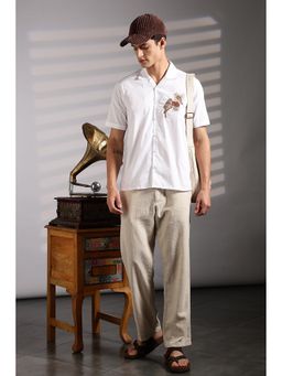 Eszett - Printed Cotton Cuban Grey Shirt