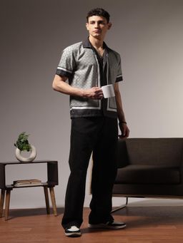 Eszett - Classic Square Print Cuban White Shirt