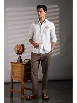 Eszett - Men Stripes White Full Sleeves Casual Shirt