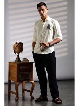 Eszett - Men Yellow Solid Full Sleeves Casual Shirt