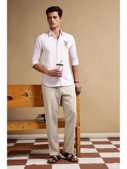 Eszett - Men Pink Solid Full Sleeves Casual Shirt