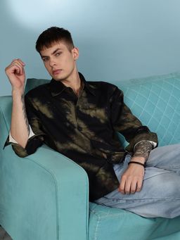 Eszett - Men Black Printed Full Sleeves Casual Shirt
