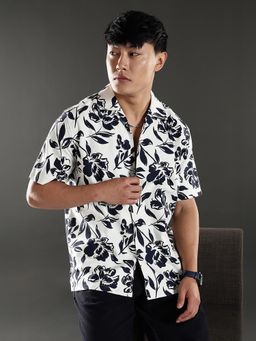 Eszett - White Men Half Sleeves Casual Shirt