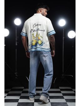 Eszett - Men White Half Sleeves Casual Shirt