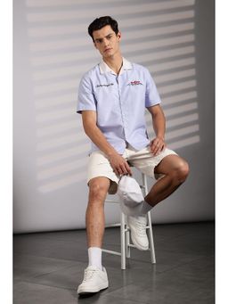 Eszett - Men Blue Solid Half Sleeves Casual Shirt