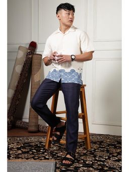 Eszett - Men Beige Solid Half Sleeves Casual Shirt