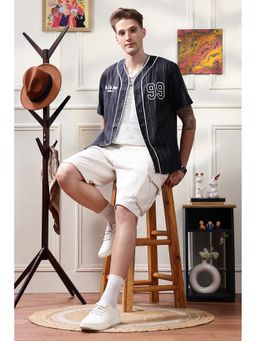 Eszett - Men Black Stripes Half Sleeves Casual Shirt