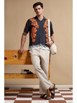 Eszett - Men Blue Cotton Floral Casual Shirt