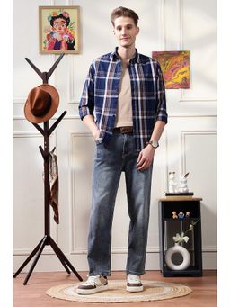 Eszett - Men Multi Color Cotton Checks Casual Shirt