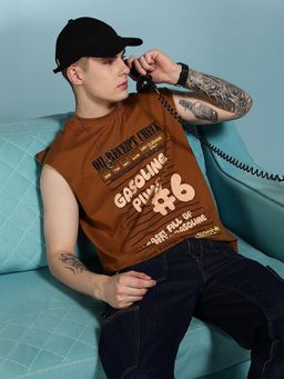 Eszett - Men Gasoline Receipt Oversized Brown Tank