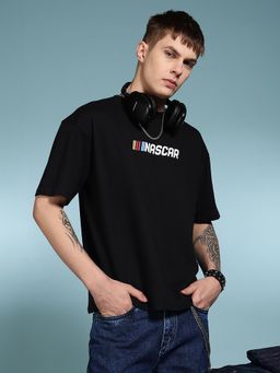 Eszett - Men Nascar Oversized Black T-Shirt