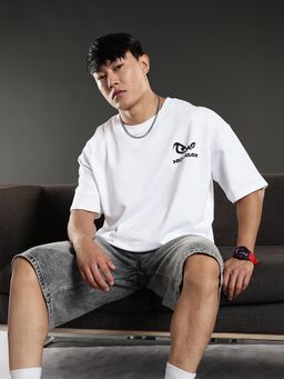 Eszett - Men No Fear White Oversized T-Shirt