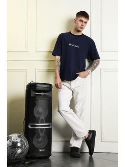 Eszett - Navy Blue Stripes Regular Fit T-Shirt