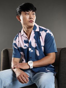 Eszett - Blue Printed Regular Fit Shirt